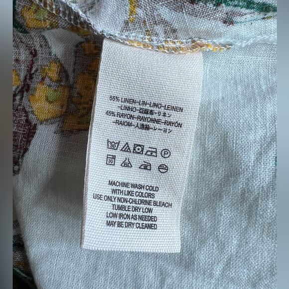 NWT Free People Womens Summer in Tulum Linen Floral Tunic Tank Size L - Picture 6 of 8